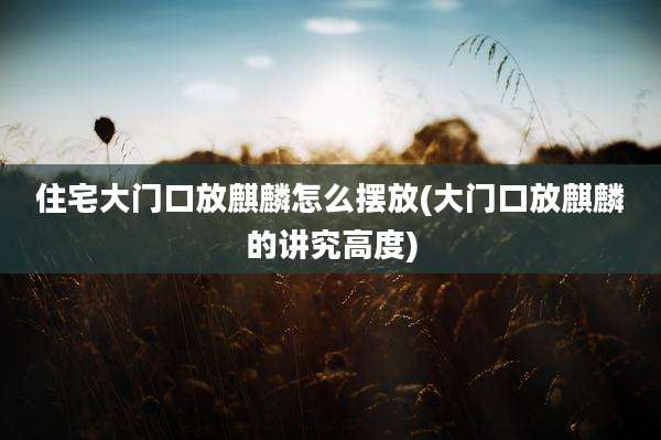 住宅大门口放麒麟怎么摆放(大门口放麒麟的讲究高度)