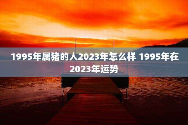 1995年属猪的人2023年怎么样 1995年在2023年运势