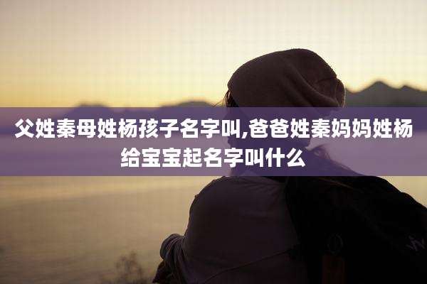 父姓秦母姓杨孩子名字叫,爸爸姓秦妈妈姓杨给宝宝起名字叫什么