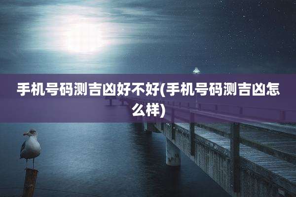 手机号码测吉凶好不好(手机号码测吉凶怎么样)