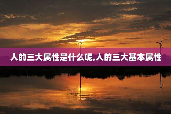 人的三大属性是什么呢,人的三大基本属性