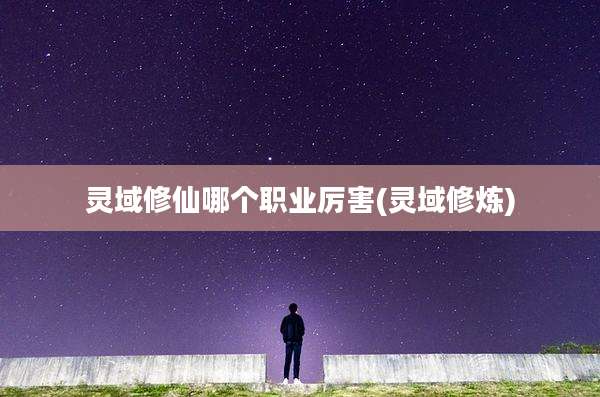 灵域修仙哪个职业厉害(灵域修炼)
