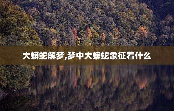 大蟒蛇解梦,梦中大蟒蛇象征着什么