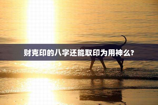 财克印的八字还能取印为用神么?
