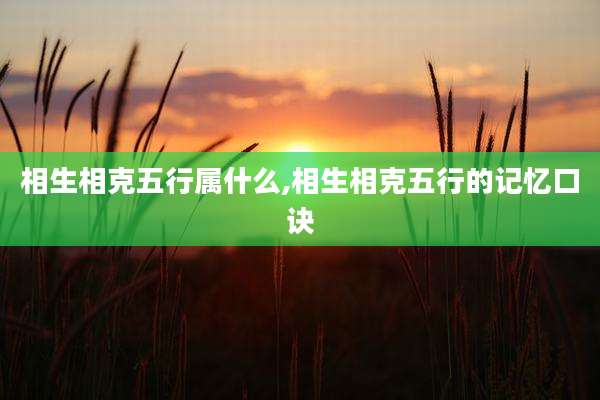 相生相克五行属什么,相生相克五行的记忆口诀
