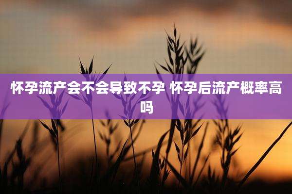 怀孕流产会不会导致不孕 怀孕后流产概率高吗