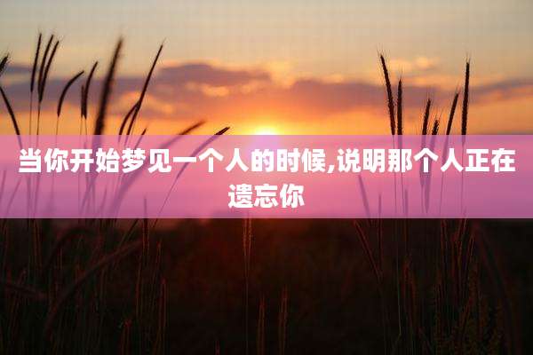 当你开始梦见一个人的时候,说明那个人正在遗忘你