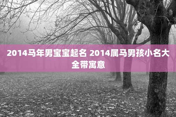2014马年男宝宝起名 2014属马男孩小名大全带寓意
