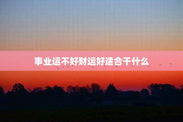 事业运不好财运好适合干什么