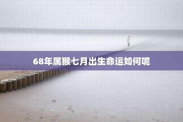 68年属猴七月出生命运如何呢