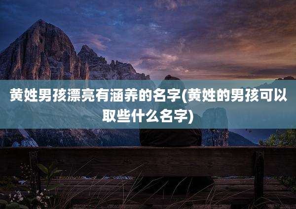 黄姓男孩漂亮有涵养的名字(黄姓的男孩可以取些什么名字)