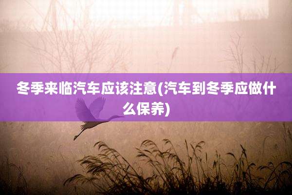 冬季来临汽车应该注意(汽车到冬季应做什么保养)