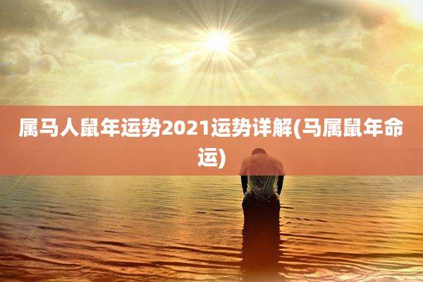 属马人鼠年运势2021运势详解(马属鼠年命运)