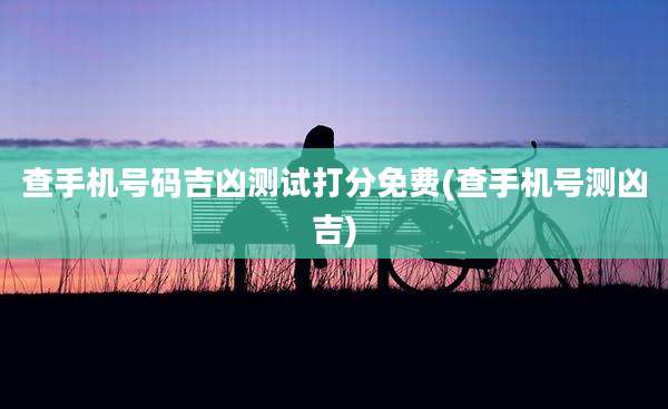 查手机号码吉凶测试打分免费(查手机号测凶吉)