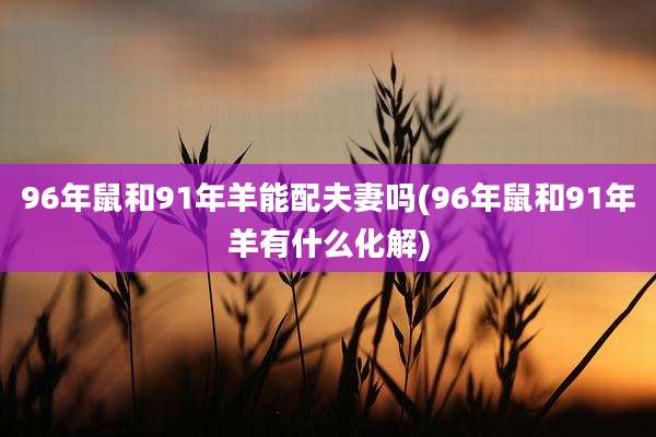 96年鼠和91年羊能配夫妻吗(96年鼠和91年羊有什么化解)
