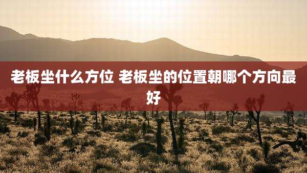 老板坐什么方位 老板坐的位置朝哪个方向最好