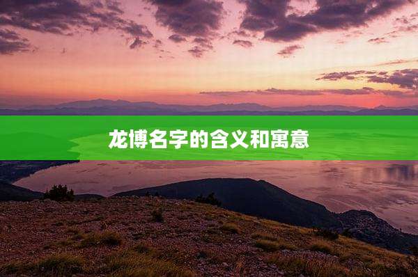 龙博名字的含义和寓意