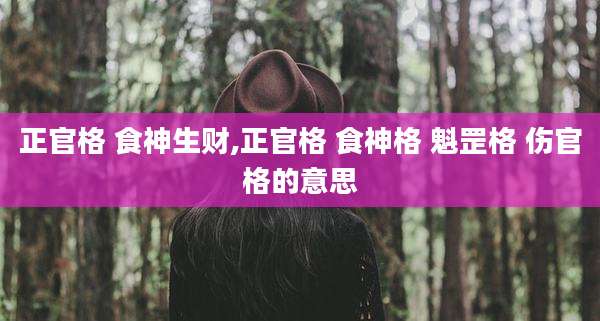 正官格 食神生财,正官格 食神格 魁罡格 伤官格的意思