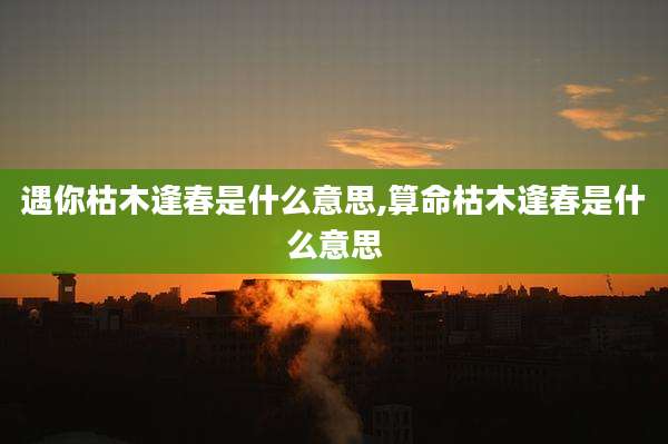 遇你枯木逢春是什么意思,算命枯木逢春是什么意思