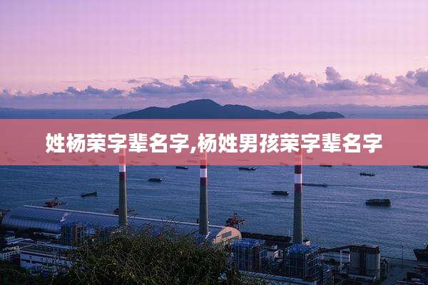 姓杨荣字辈名字,杨姓男孩荣字辈名字