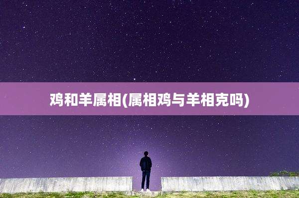 鸡和羊属相(属相鸡与羊相克吗)