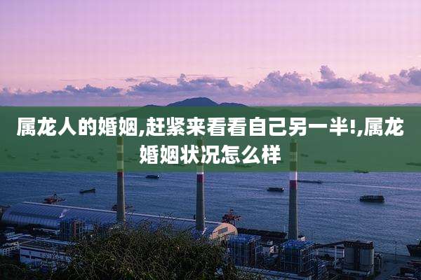 属龙人的婚姻,赶紧来看看自己另一半!,属龙婚姻状况怎么样