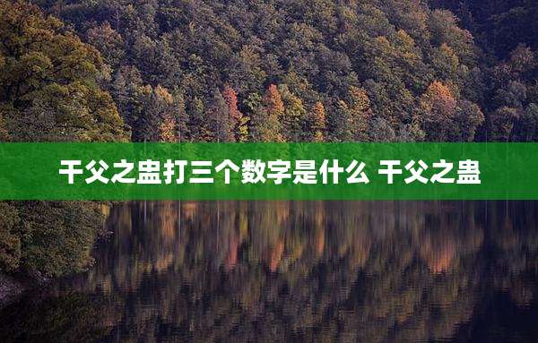 干父之盅打三个数字是什么 干父之蛊