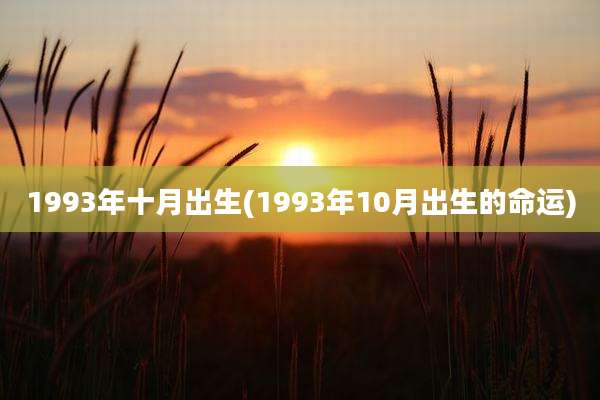 1993年十月出生(1993年10月出生的命运)