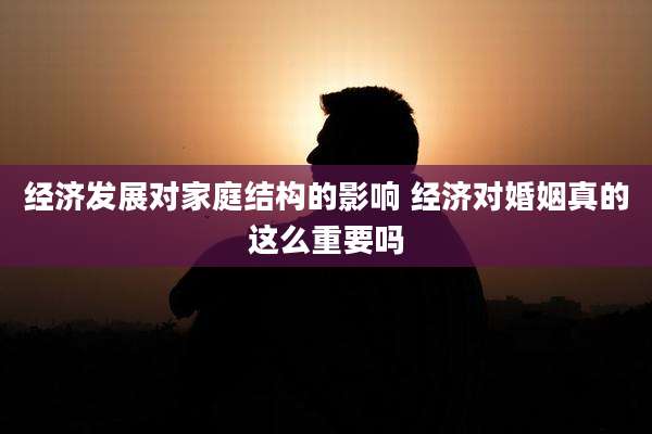 经济发展对家庭结构的影响 经济对婚姻真的这么重要吗