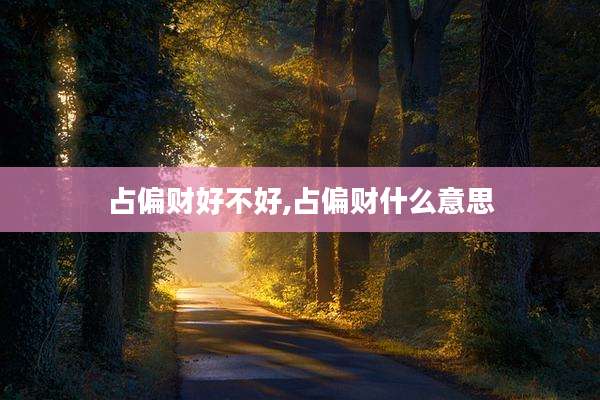 占偏财好不好,占偏财什么意思