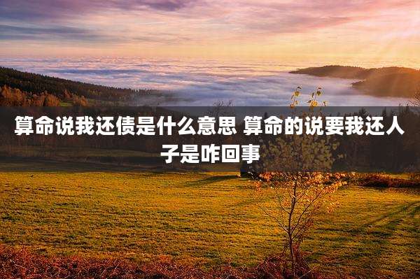 算命说我还债是什么意思 算命的说要我还人子是咋回事