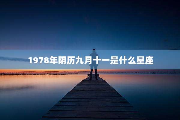 1978年阴历九月十一是什么星座