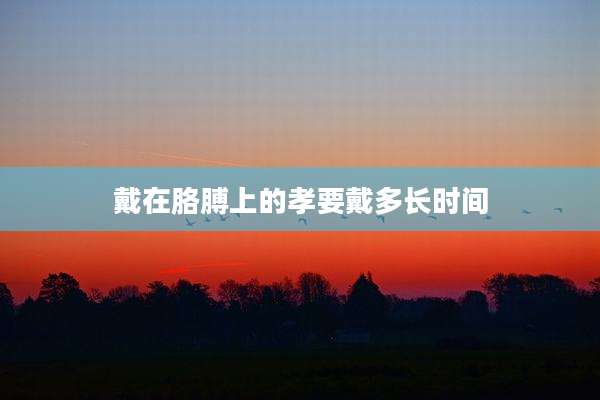 戴在胳膊上的孝要戴多长时间
