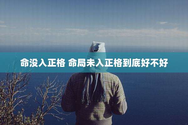 命没入正格 命局未入正格到底好不好