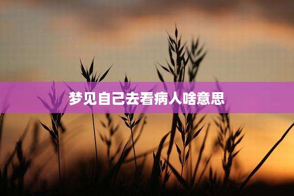 梦见自己去看病人啥意思