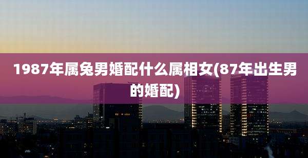 1987年属兔男婚配什么属相女(87年出生男的婚配)