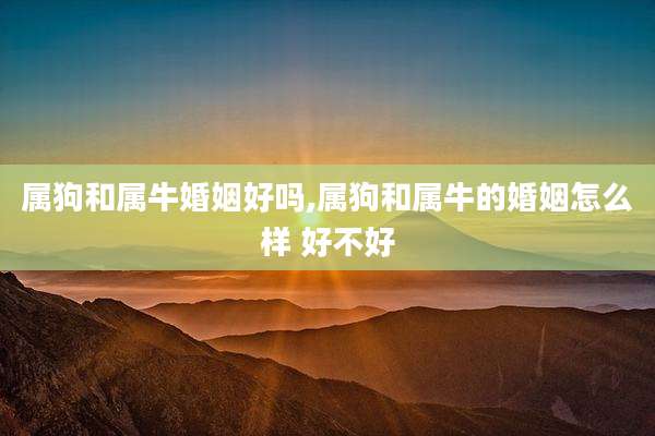 属狗和属牛婚姻好吗,属狗和属牛的婚姻怎么样 好不好