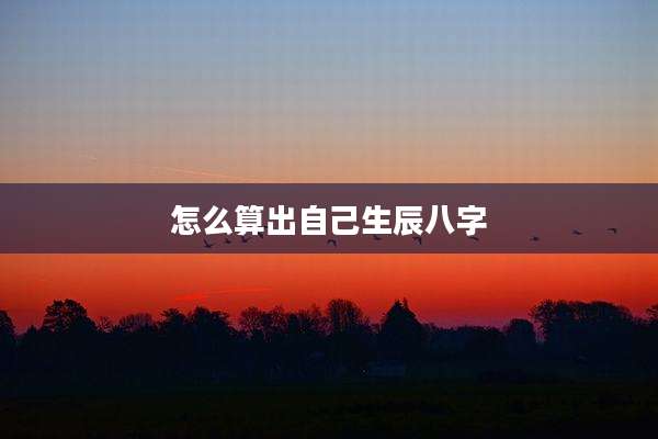 怎么算出自己生辰八字