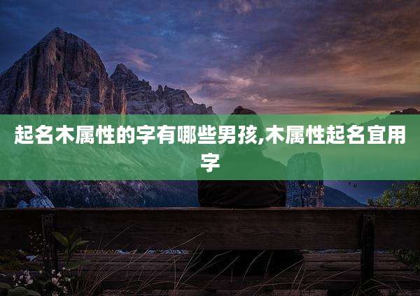 起名木属性的字有哪些男孩,木属性起名宜用字