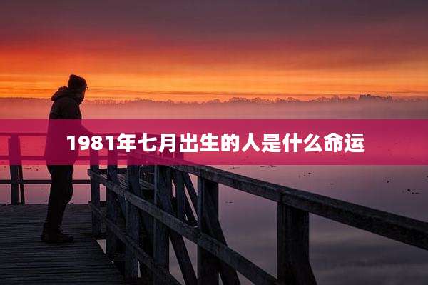 1981年七月出生的人是什么命运