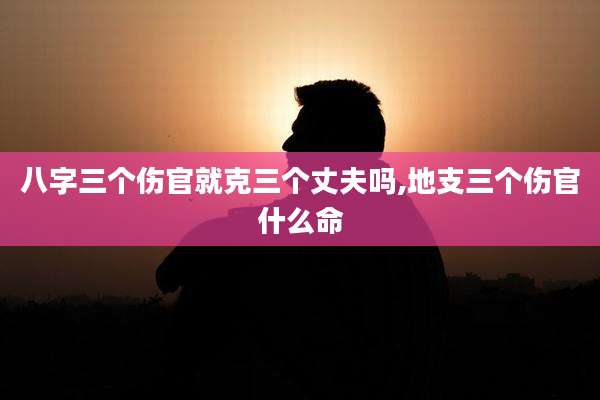 八字三个伤官就克三个丈夫吗,地支三个伤官什么命