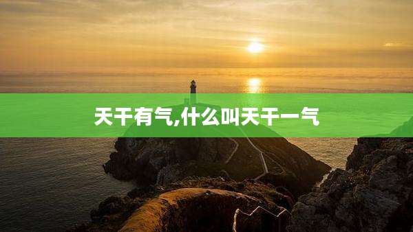 天干有气,什么叫天干一气