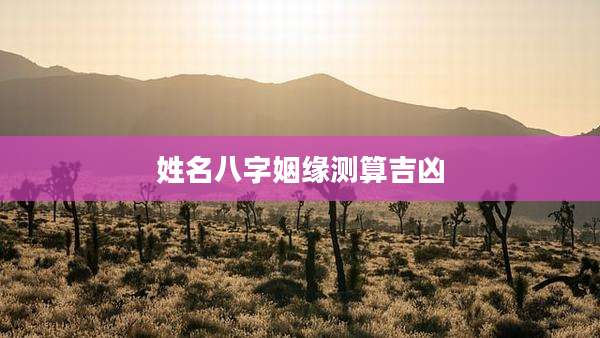 姓名八字姻缘测算吉凶
