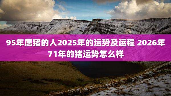 95年属猪的人2025年的运势及运程 2026年71年的猪运势怎么样
