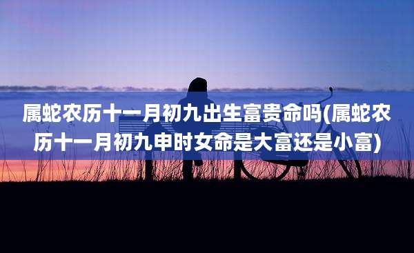 属蛇农历十一月初九出生富贵命吗(属蛇农历十一月初九申时女命是大富还是小富)