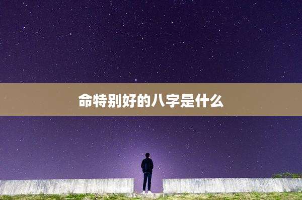 命特别好的八字是什么