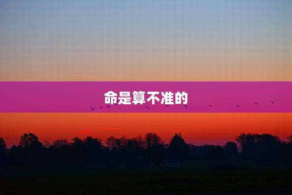 命是算不准的