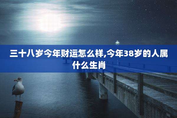 三十八岁今年财运怎么样,今年38岁的人属什么生肖