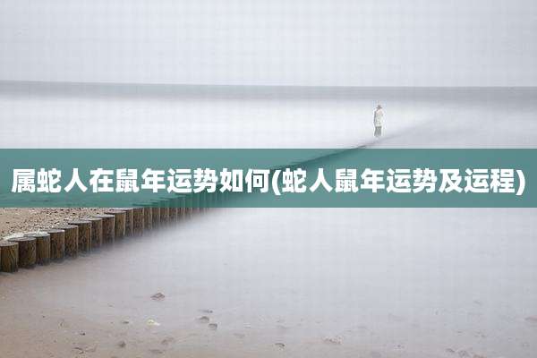 属蛇人在鼠年运势如何(蛇人鼠年运势及运程)