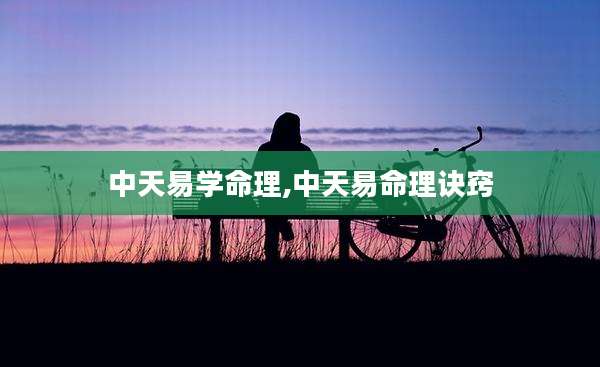 中天易学命理,中天易命理诀窍